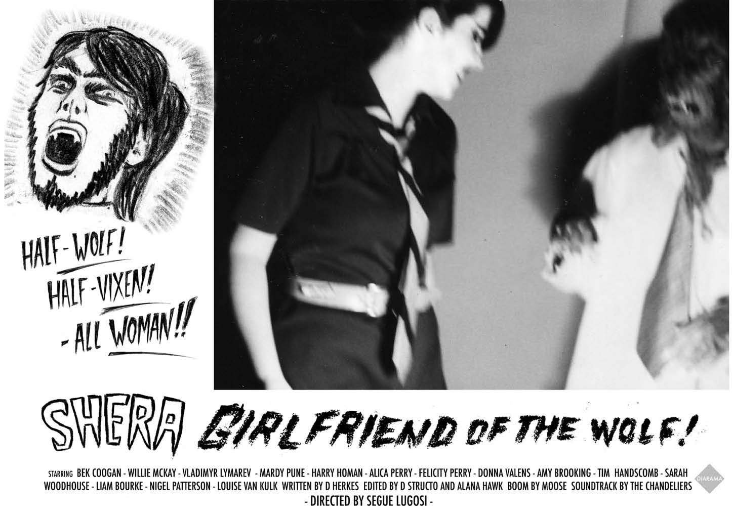 Shera: Girlfriend of the Wolf advertisement. A3 black and white digital print. 2005