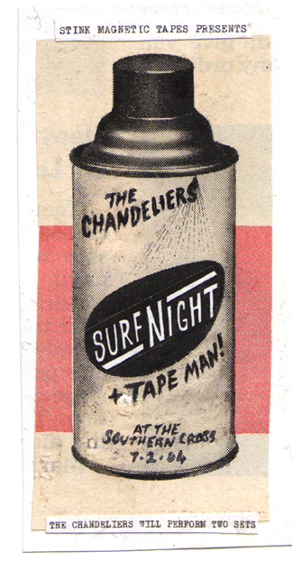 Surf Night poster / flyer. A3 / A6 (original artwork A8). 2004