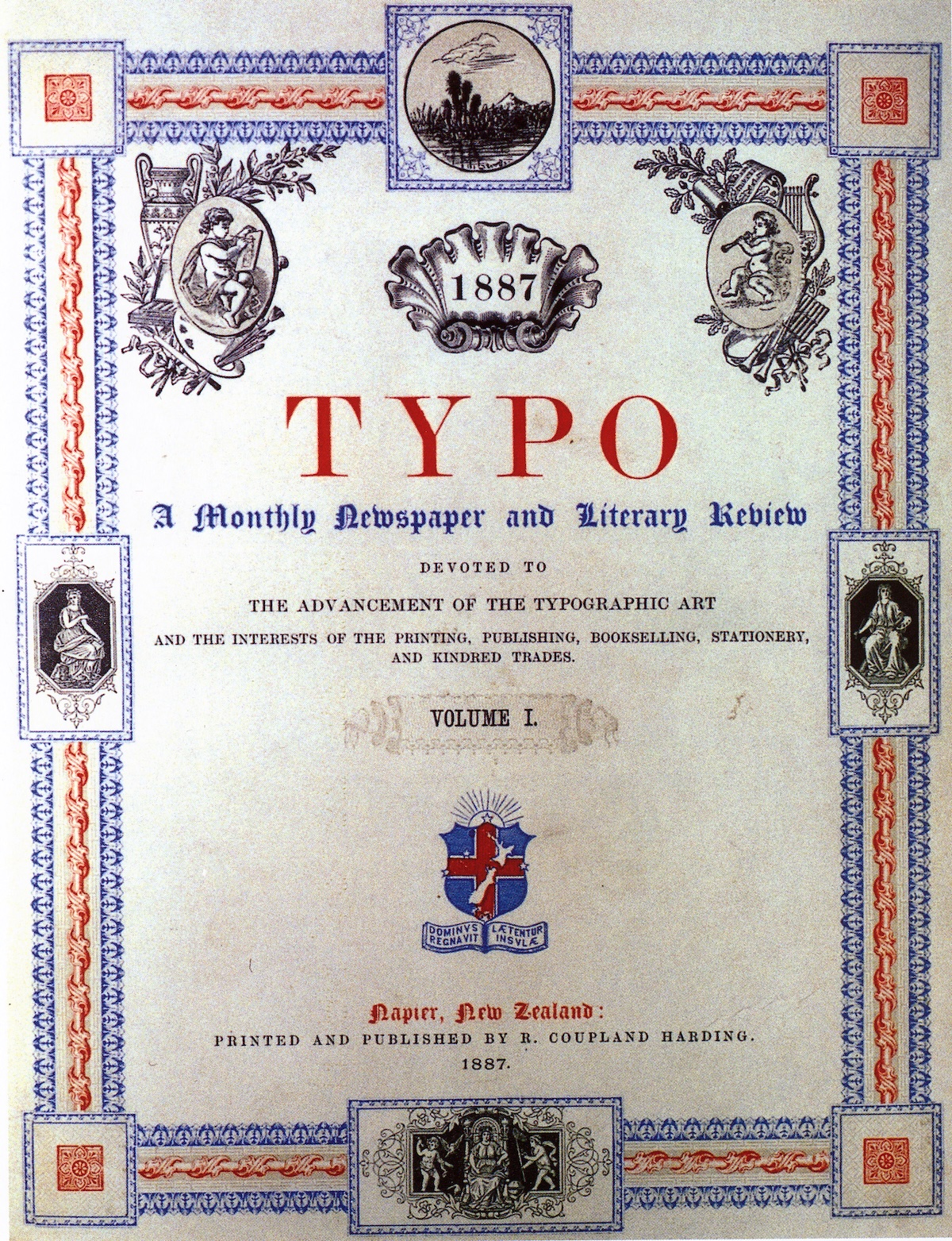 Fig. 2: Cover of Robert Coupland Harding’s journal Typo (Hocken Collections, Uare Taoka o Hakena, University of Otago)