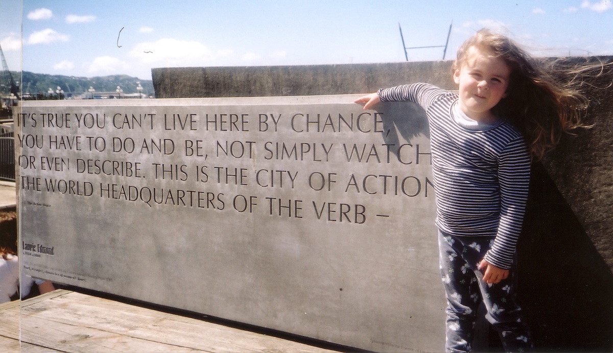 Fig. 5: Catherine Griffith’s concrete typography for the Wellington Writers Walkway