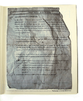 Fig. 3: ‘Declaration of A Disaster’, in the article ‘Fallout’ by Kurt Anderson, New York Times Magazine, September 23, 2001, (78) photograph by Richard Burbridge