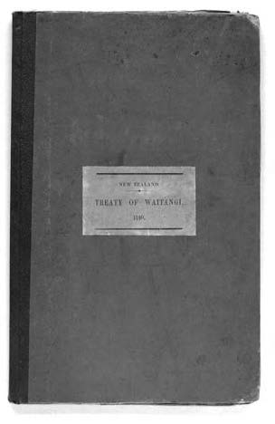 Fig. 6: The cover of Facsimiles of the Declaration of Independence and the Treaty of Waitangi, New Zealand Government Printer, 1877