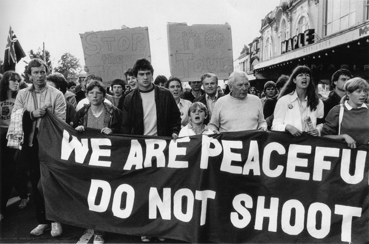 March to the Domain, Auckland 1 August, 1981. Photograph by Marti Friedlander